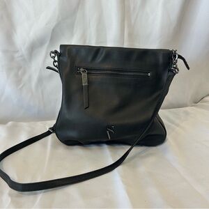 Simply Vera Vera Wang Faux Leather Black Crossbody Bag with Adjustable Strap